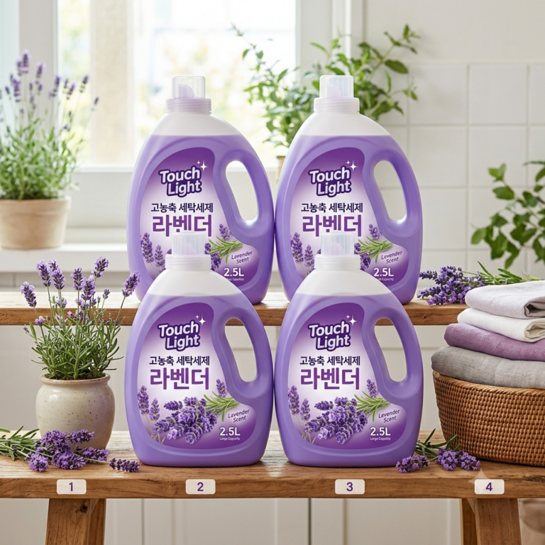 터치 라이트 고농축 세탁세제 라벤더, 2.5L, 4개